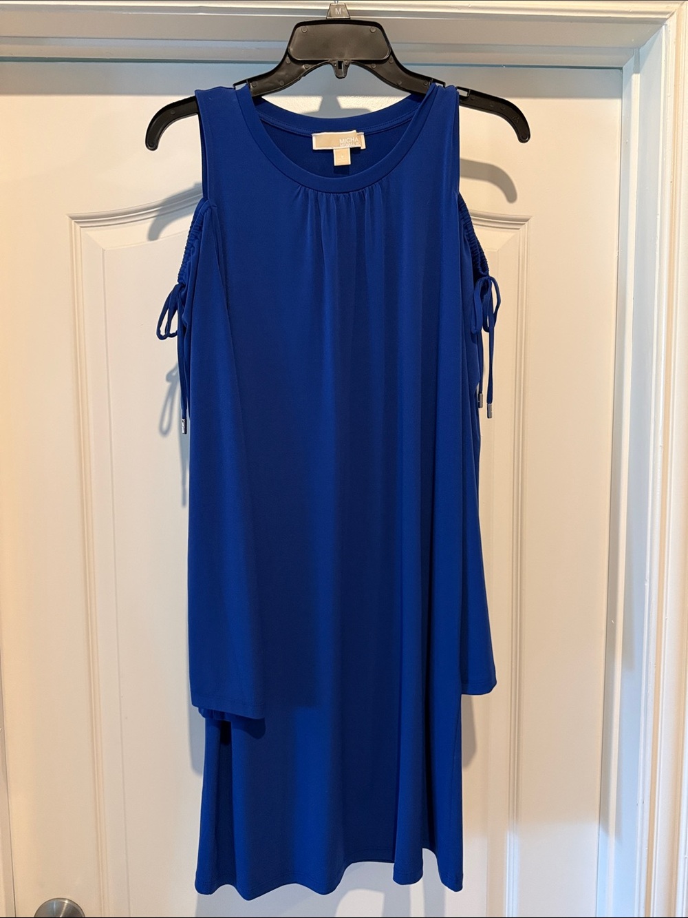 Michael Kors Cold-Shoulder - Royal Blue Dress, Size Small